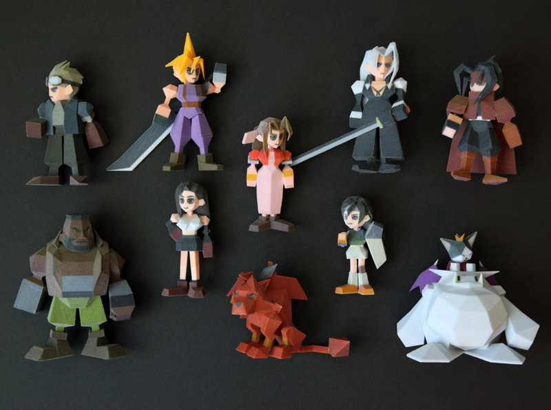 Illustration for article titled 3D-Printed Final Fantasy VII Characters Look Pretty Amazing